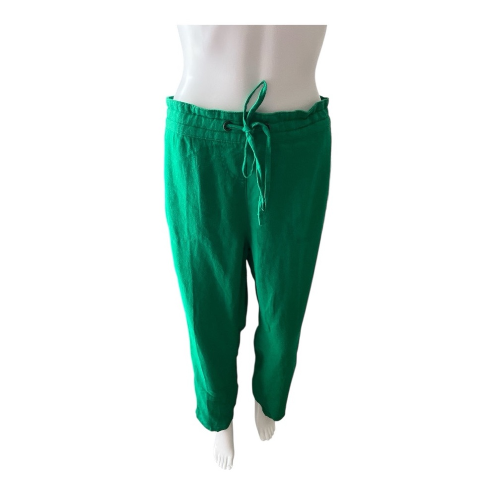 Alexander Jordan Green Drawstring Linen  Pants Size S